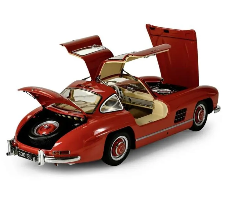 IXO 520010114Mercedes 300 SL Rot, 1:8 Standmodellbausatz 602 Teile - Hochdetailliert mit Licht & Sound