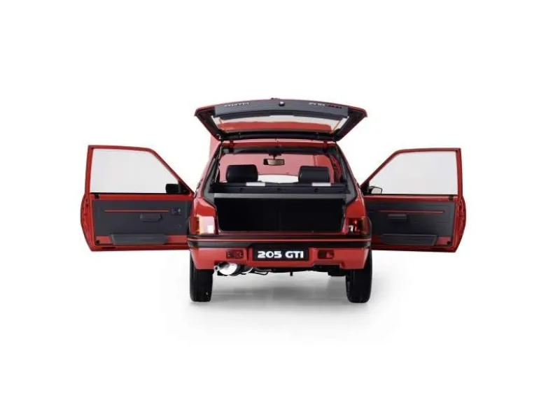 IXO 520010121Peugeot 205 GTI Rot, 1:8 Standmodellbausatz 720 Teile - Hochdetailliert mit Licht & Sound
