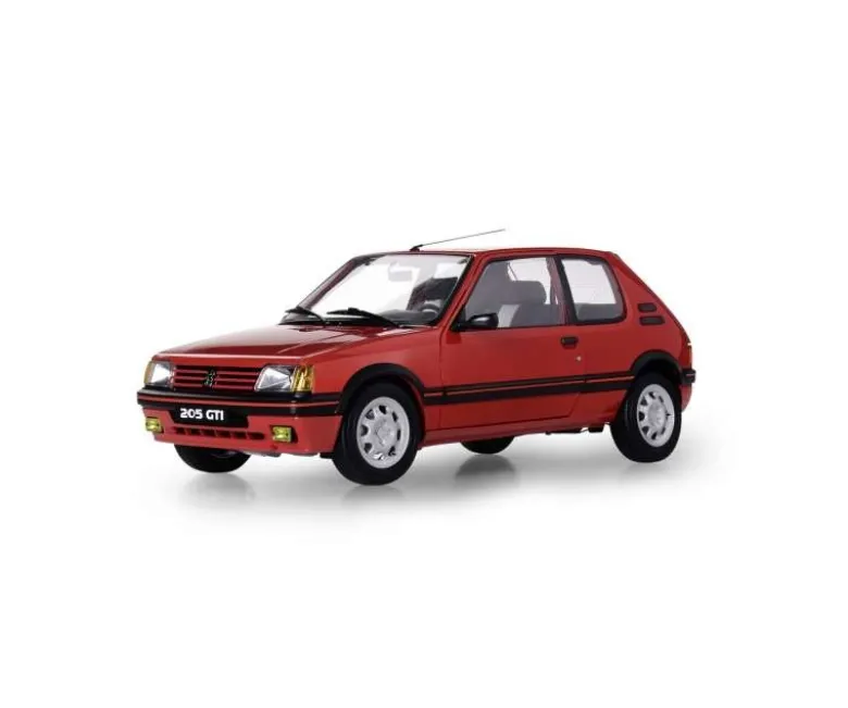 IXO 520010121Peugeot 205 GTI Rot, 1:8 Standmodellbausatz 720 Teile - Hochdetailliert mit Licht & Sound