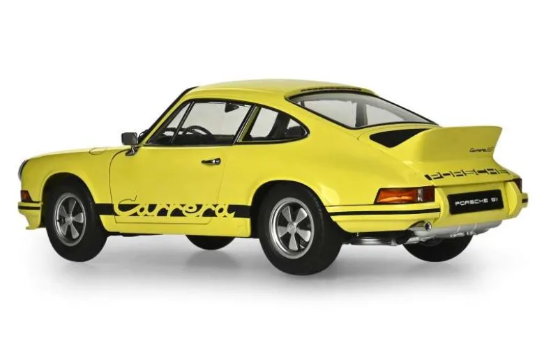IXO 520010115Porsche 911 RS 2.7 Gelb/Schwarz 1:8 Standmodellbausatz 713 Teile - Hochdetailliert mit Licht & Sound