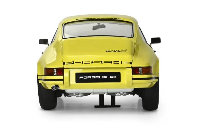 IXO 520010115Porsche 911 RS 2.7 Gelb/Schwarz 1:8 Standmodellbausatz 713 Teile - Hochdetailliert mit Licht & Sound