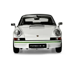IXO 520010116Porsche 911 RS 2.7 Weiß/Grün, 1:8 Standmodellbausatz 713 Teile - Hochdetailliert mit Licht & Sound