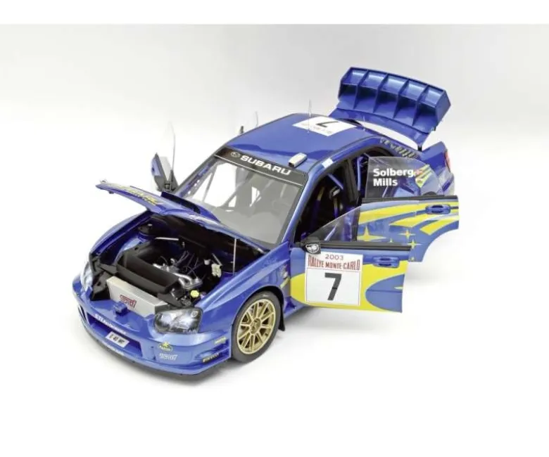 IXO 520010110Subaru Impreza Rally MC 2003 1:8 Metall Standmodellbausatz 859 Bauteile - Hochdetailliert mit Licht & Sound
