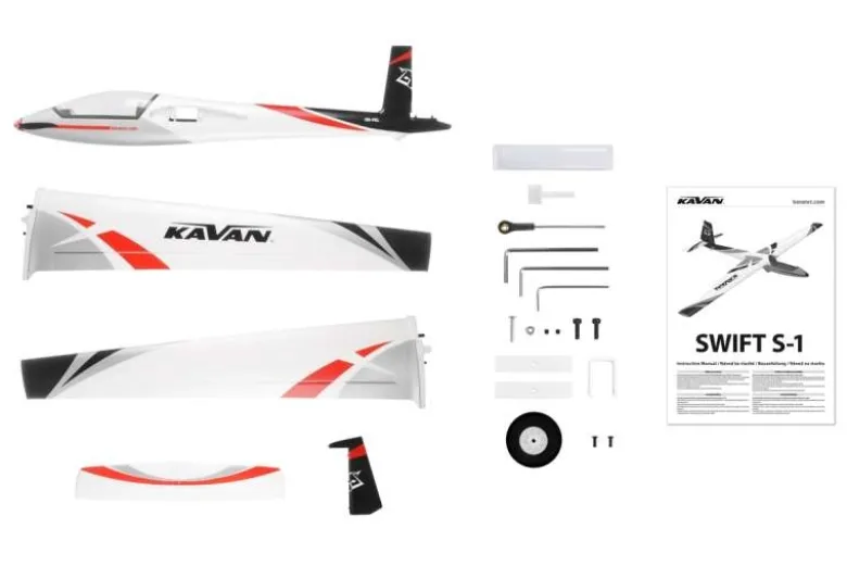 Kavan KAV02.8083Swift S-1 Segelflugzeug 2400mm ARF - rot