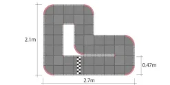 Kyosho 87033BMini-Z Rennstrecke Urethane 30x30cm (48-teilig)