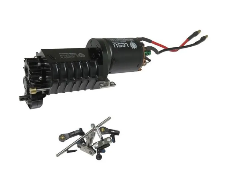 LESU 504373-Ganggetriebe Allrad mit Motor 1:14