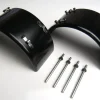 LESU 500211:14 Kotflügel breit Alu schwarz mit Halter Paar