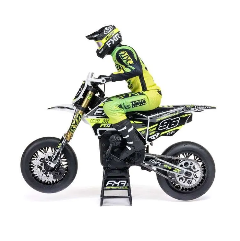 Losi LOS-2310Promoto-SM FXR 1/4 Supermoto Motorrad RTR, weiss inkl. Spektrum 7,4V 5000mAh G2 LiPo Akku und Ladegerät