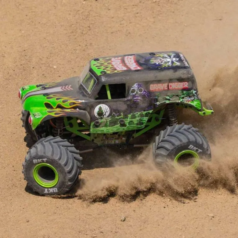 Losi LOS01026T1Mini LMT 4X4 Brushed Monster Truck 1:18 RTR, Grave Digger