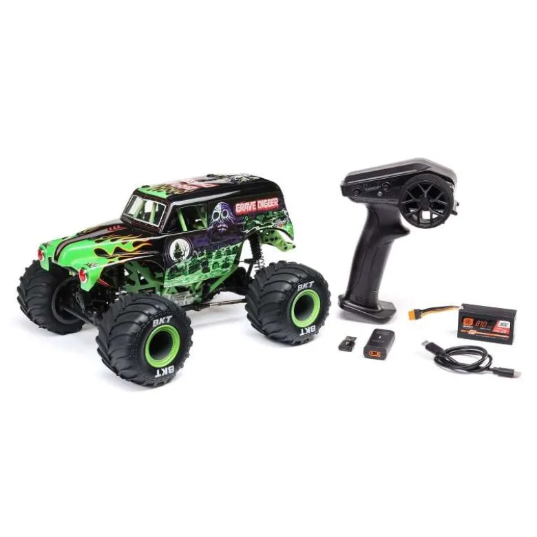 Losi LOS01026T1Mini LMT 4X4 Brushed Monster Truck 1:18 RTR, Grave Digger