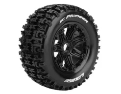 Louise LOUT3292BSC-Pioneer 1/5 SCT Reifen auf Felgen schwarz montiert 24mm Losi 5ive-T DBXL-E etc.