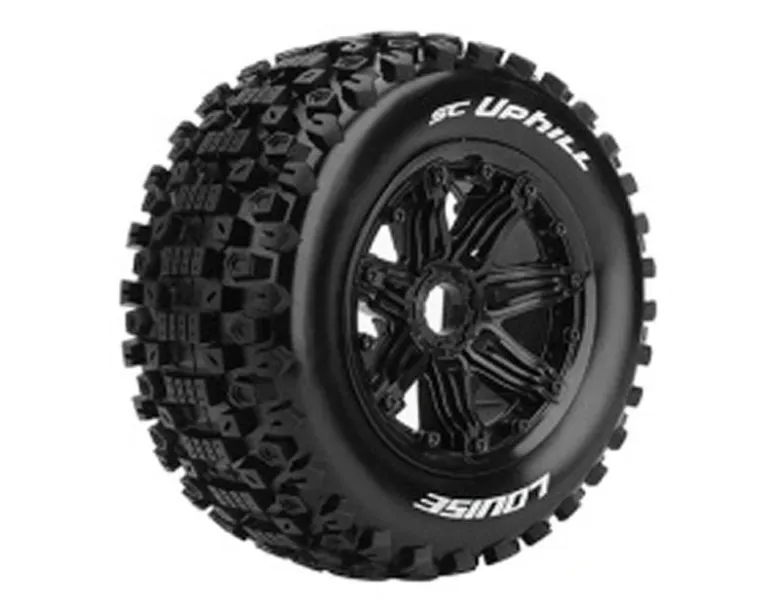 Louise LOUT3293BSC-Uphill 1/5 SCT Reifen auf Felge schwarz montiert 24mm Losi 5IVE-T, DBXL-E
