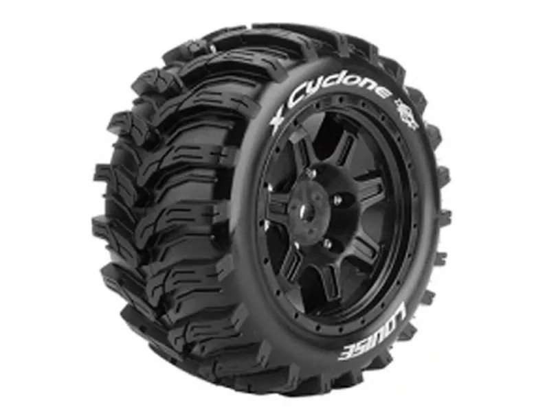 Louise LOUT3298BX-Cyclone Monster Truck Reifen auf Felge schwarz für X-Maxx