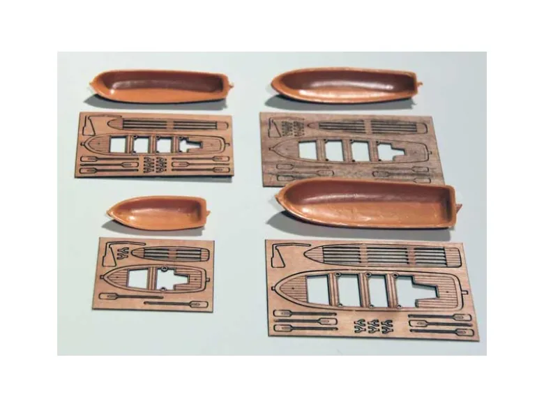 Mantua 836530Beiboote KS+Holz Victory 1:98 (6 Stück) Neue Version