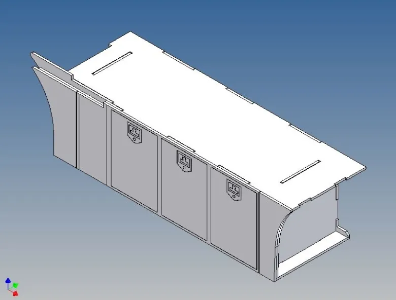 MDTech 9133-2A(L)Vollprofilbox für MAN 2-Achser von Tamiya (1:14,5) - links