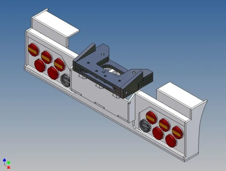 MDTech 9501-C6Stoßstange für 2-Achser Tamiya LKW Carson 3-Kammerleuchten
