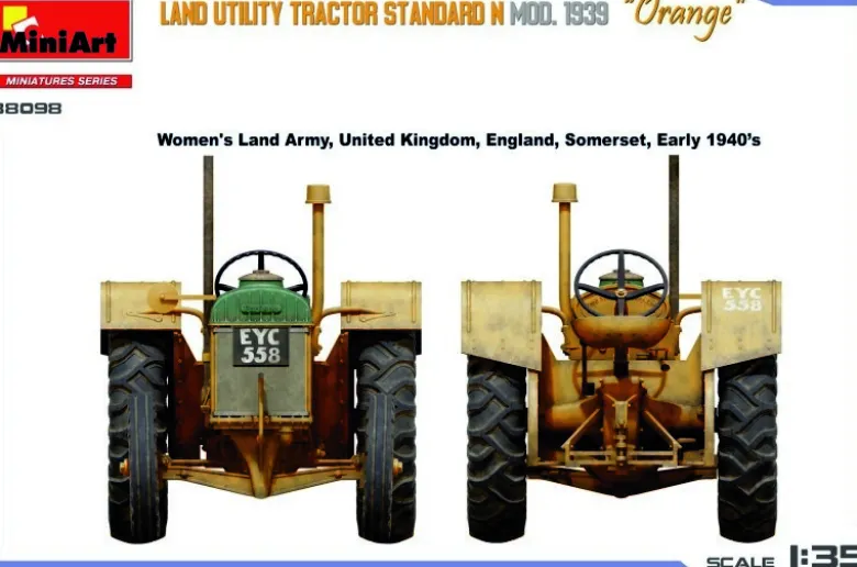 MiniArt 550038098Ackerschlepper Standard N Orange Mod.39, Bausatz, 1:35