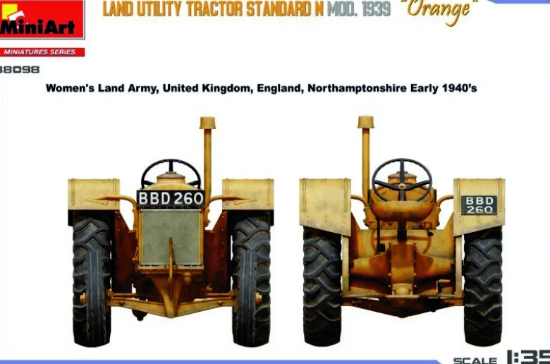MiniArt 550038098Ackerschlepper Standard N Orange Mod.39, Bausatz, 1:35