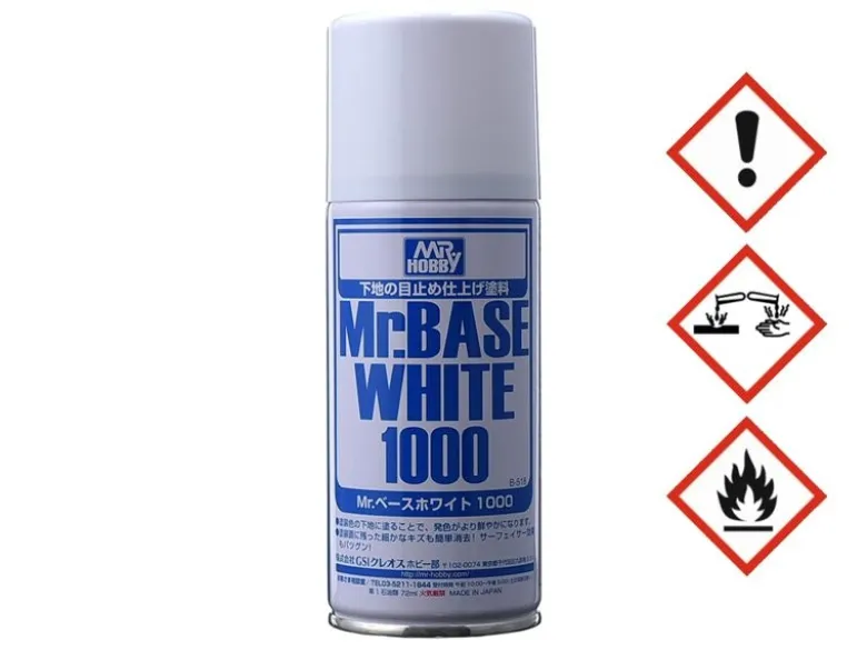 Mr. Hobby B518B-518 Mr. Base 1000 Spray Grundierung fein weiß 180ml