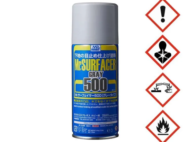 Mr. Hobby B510B-510 Mr. Surfacer 500 Spray Grundierung grau 170ml