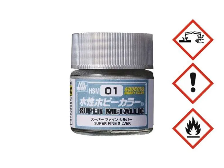 Mr. Hobby SM01Aqueous Hobby Super Metallic Color Super Fine Silber 10ml