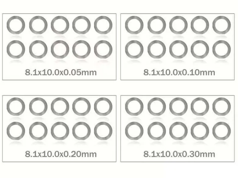 MR33 MR33-SH-8Unterlegscheiben Set 8,0 x 10,0mm 0,05/0,1/0,2/0,3mm (je 10)