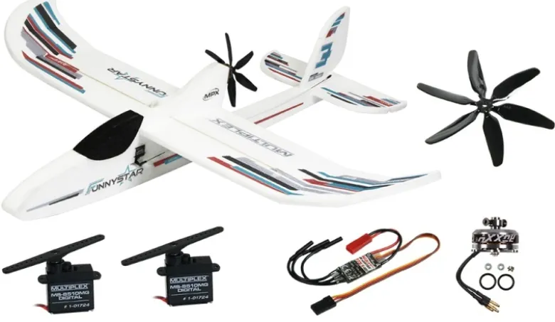 Multiplex 1-01959BK+ Funnystar Elektro Segelflugmodell, 850mm