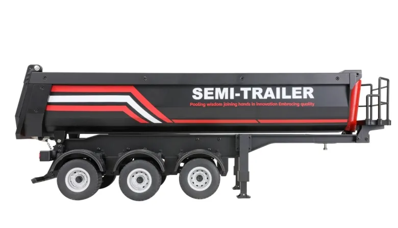 NEUAMEWI 22778Dreiachs-Sattelauflieger mit Kippmulde 1:18 RTR anthrazit