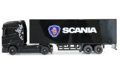 NEUAMEWI 22785Mini-Scania 730 S mit Kofferauflieger 4WD 1:64 RTR schwarz proportional
