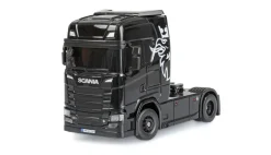 NEUAMEWI 22785Mini-Scania 730 S mit Kofferauflieger 4WD 1:64 RTR schwarz proportional