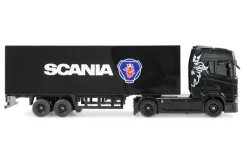 NEUAMEWI 22785Mini-Scania 730 S mit Kofferauflieger 4WD 1:64 RTR schwarz proportional