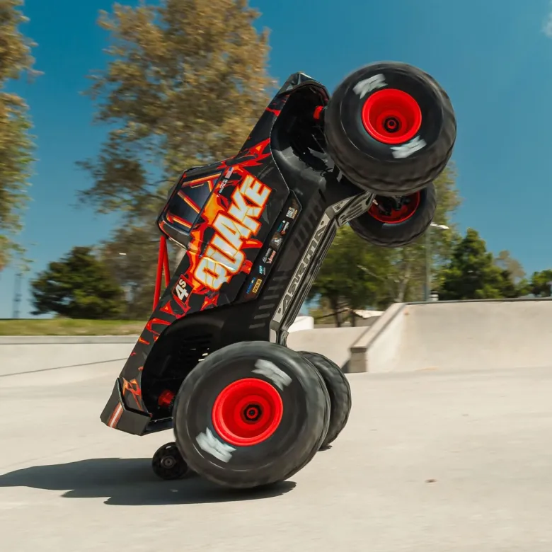 NEUARRMA ARA4437T1QUAKE 4S DSC 1:8 4X4 RTR Brushless Monster Truck Schwarz/Rot