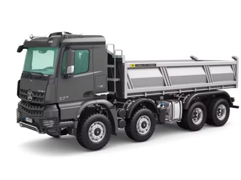 NEUFm-electrics FM_EMBA8x8K-grMetall LKW Kipper mit Mercedes-Benz Arocs 8x8 1:14 RTR elektrisch, grau
