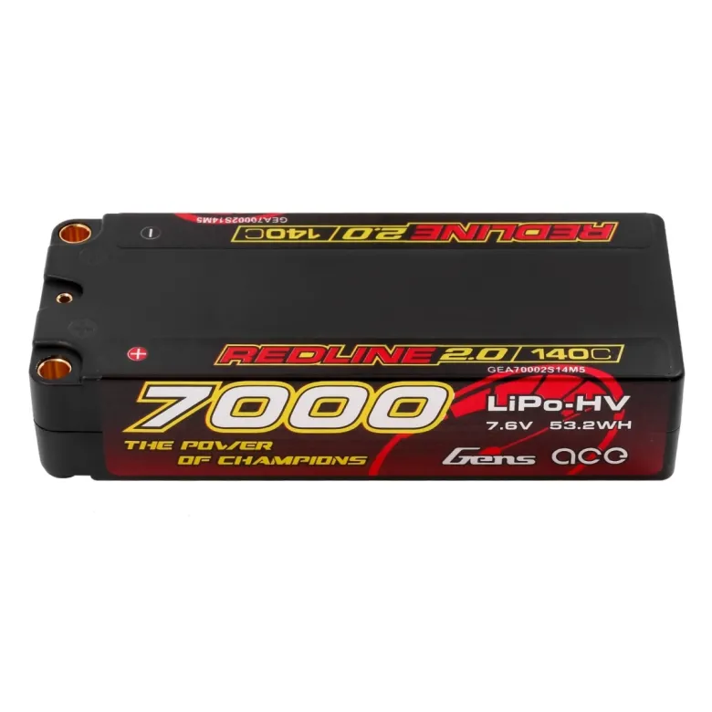 NEUGens ace GEA70002S14M5Lipo Akku 7000mAh 2S 140C 7.6V(HV) Mid-size, 5.0mm bullet
