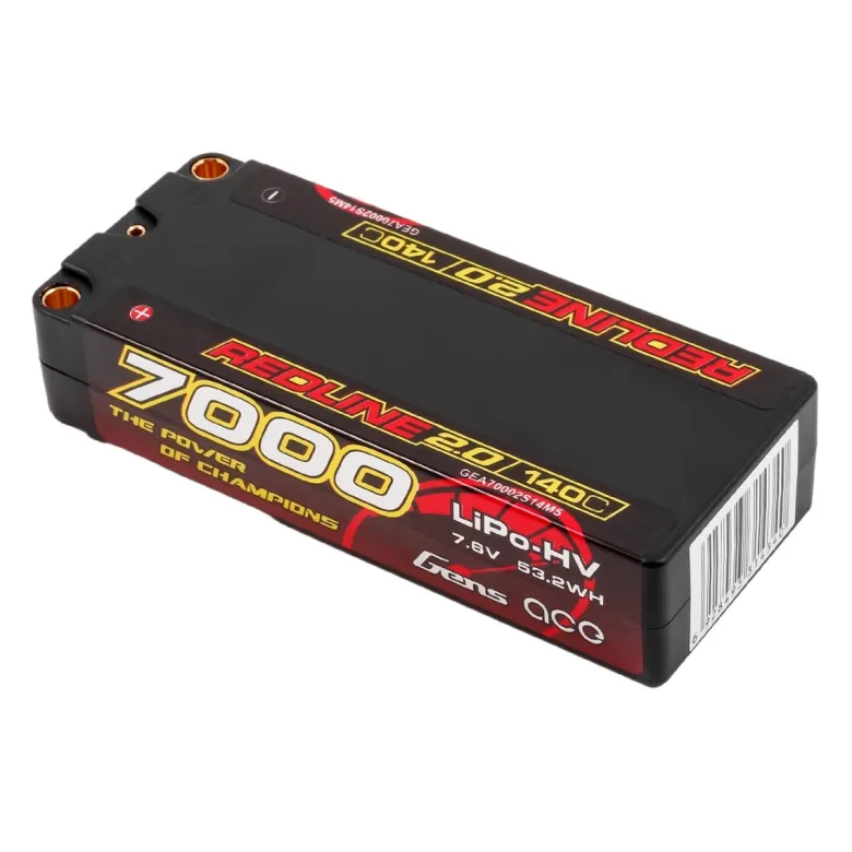 NEUGens ace GEA70002S14M5Lipo Akku 7000mAh 2S 140C 7.6V(HV) Mid-size, 5.0mm bullet