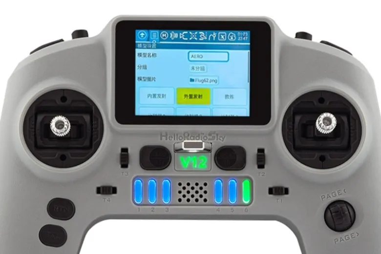 NEUHelloRadio HR1101V12 2,4GHz - ELRS LBT Fernsteuerung Mode 2 grau