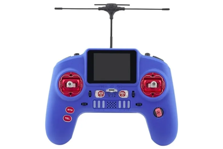 NEUHelloRadio HR1110V12 MAX 2,4GHz - ELRS LBT Fernsteuerung Mode 2 blau, rot