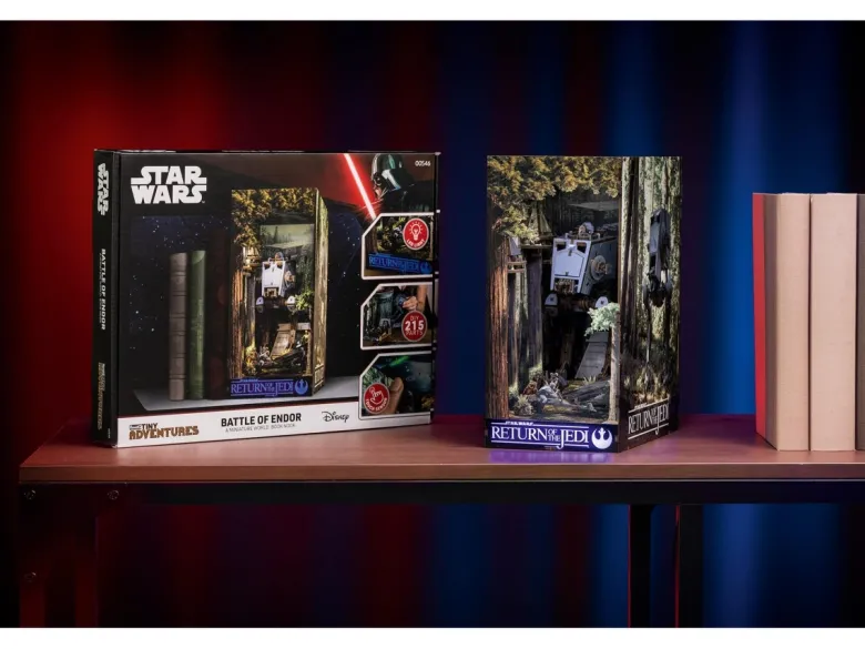 NEURevell 00546Tiny Adventures - Star Wars Battle of Endor Book Nook Miniaturwelt aus Holz zum zusammenbauen