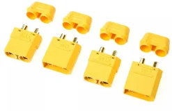 NEUREVTEC GF-1053-001XT-90H Stecker und Buchsen mit Kappe, vergoldet, 2 Paare