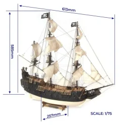 OcCre OC12012Piratenschiff Black Swan Schiffsbausatz 1:75