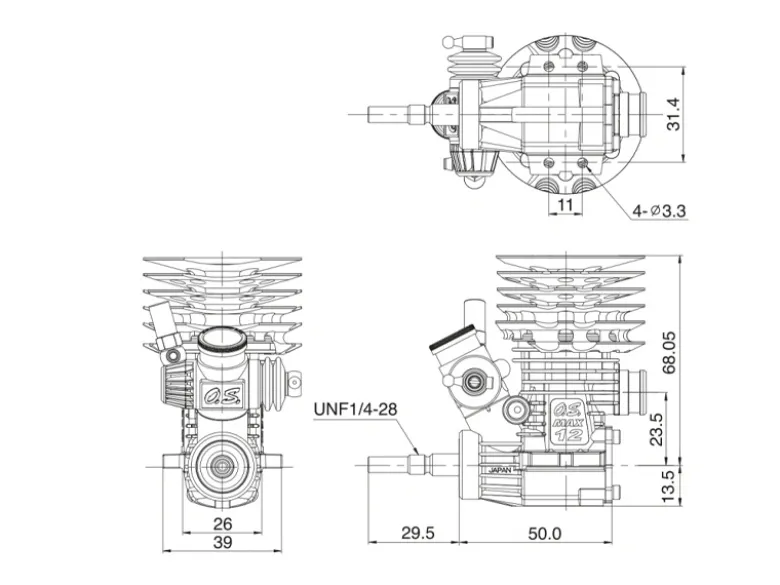 OS Engine OS1F500T1205 On-Road Race Motor für 1:10 Tourenwagen