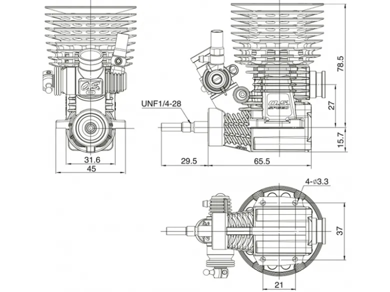 OS Engines OS1EK00B2105 3.5cc Buggy Verbrennungsmotor