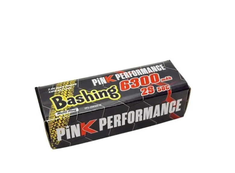 Pink Performance PP3-2S6300-MBashing LiPo 2S 7.4V - 6300mAH - 50C (Multi), Hardcase