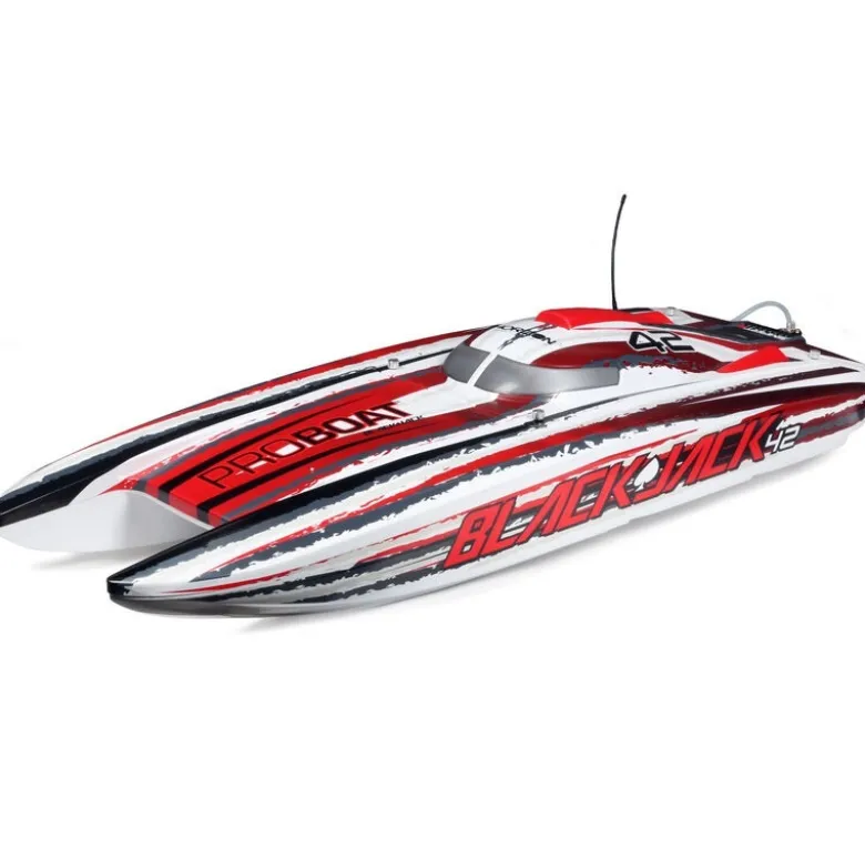Pro Boat PRB08043T2Blackjack 42'' 8S Brushless Catamaran RTR: Weiß/Rot