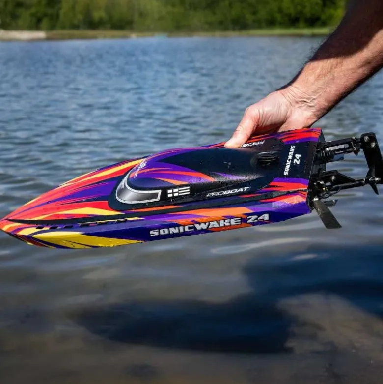 Pro Boat PRB-1992T1Sonicwake 24" Self-Righting Brushless Deep-V RTR, rot inkl. Akku & Ladegerät