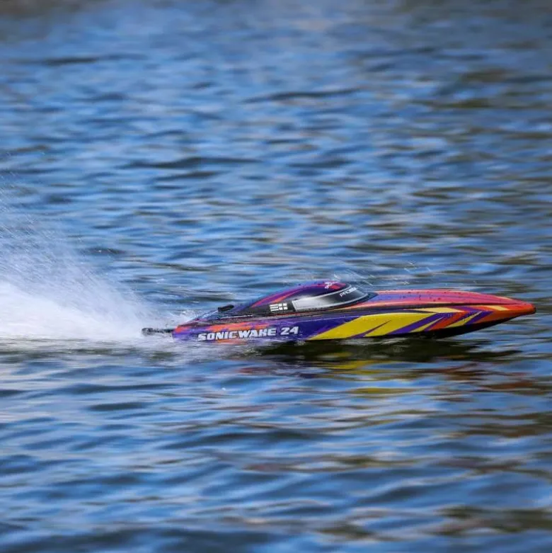 Pro Boat PRB-1992T1Sonicwake 24" Self-Righting Brushless Deep-V RTR, rot inkl. Akku & Ladegerät