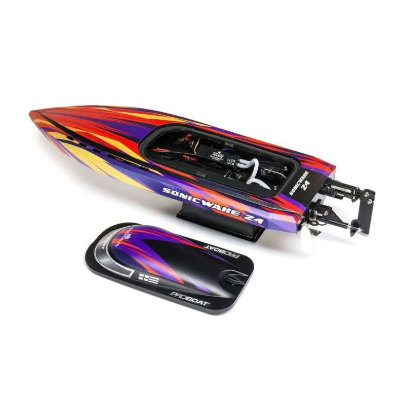 Pro Boat PRB-1992T1Sonicwake 24" Self-Righting Brushless Deep-V RTR, rot inkl. Akku & Ladegerät