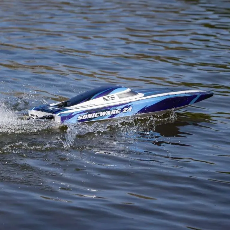 Pro Boat PRB-1992T2Sonicwake 24" Self-Righting Brushless Deep-V RTR, blau inkl. Akku & Ladegerät