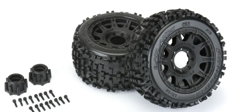 Pro-Line PRO117810Badlands 3.8 All Terrain Reifen auf Felge 17mm Monster Revo Passend auch beim Maxx