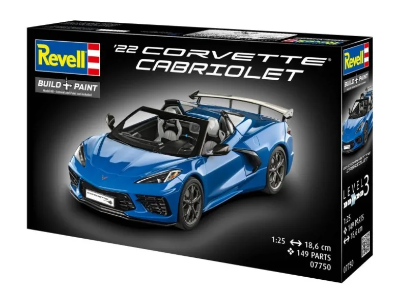 Revell 07750CORVETTE C8 Cabriolet, Bausatz 1:25